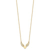 14K Polished Wings and Heart 17 inch Necklace