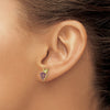 14K Amethyst and Peridot Grapes Post Earrings