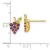 14K Amethyst and Peridot Grapes Post Earrings