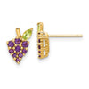 14K Amethyst and Peridot Grapes Post Earrings