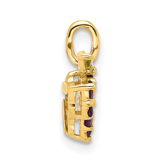 14K Amethyst and Peridot Grapes Pendant