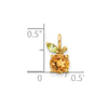 14K Round Citrine and Peridot Orange Pendant