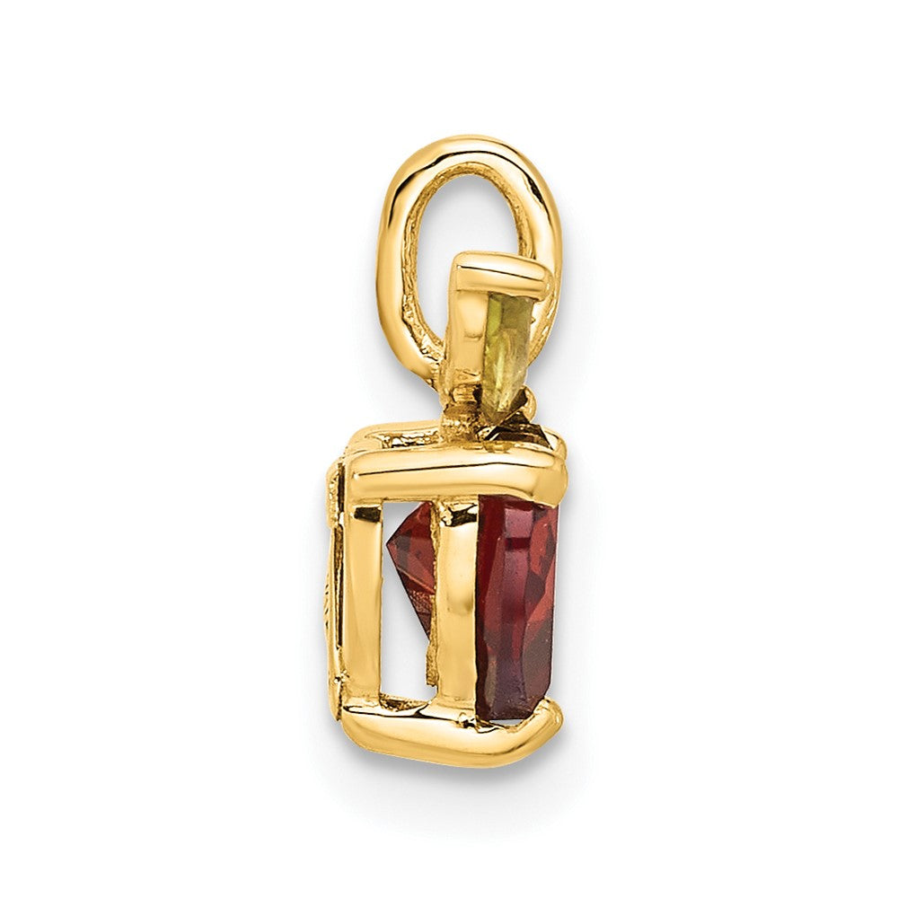 14K Heart-shaped Garnet and Peridot Apple Pendant