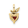 14K Heart-shaped Garnet and Peridot Apple Pendant