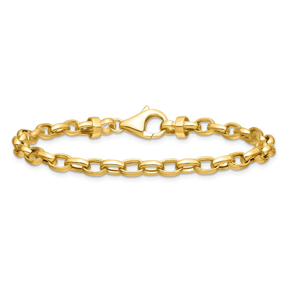 14k Polished 4.5mm Fancy Oval Link 7.5 inch Bracelet