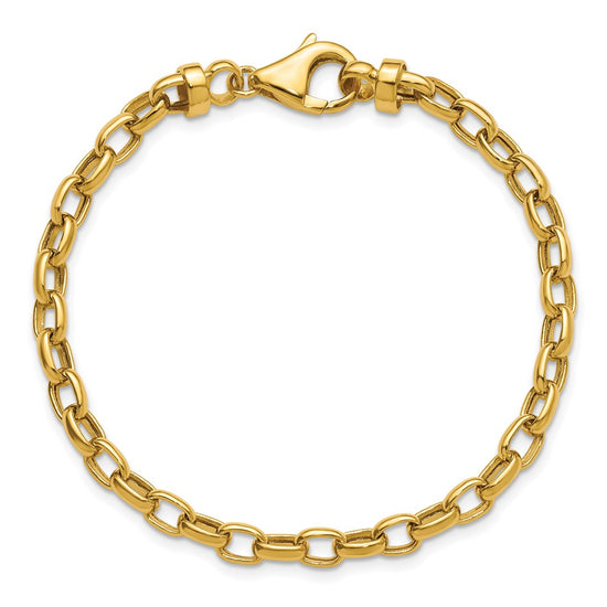14k Polished 4.5mm Fancy Oval Link 7.5 inch Bracelet