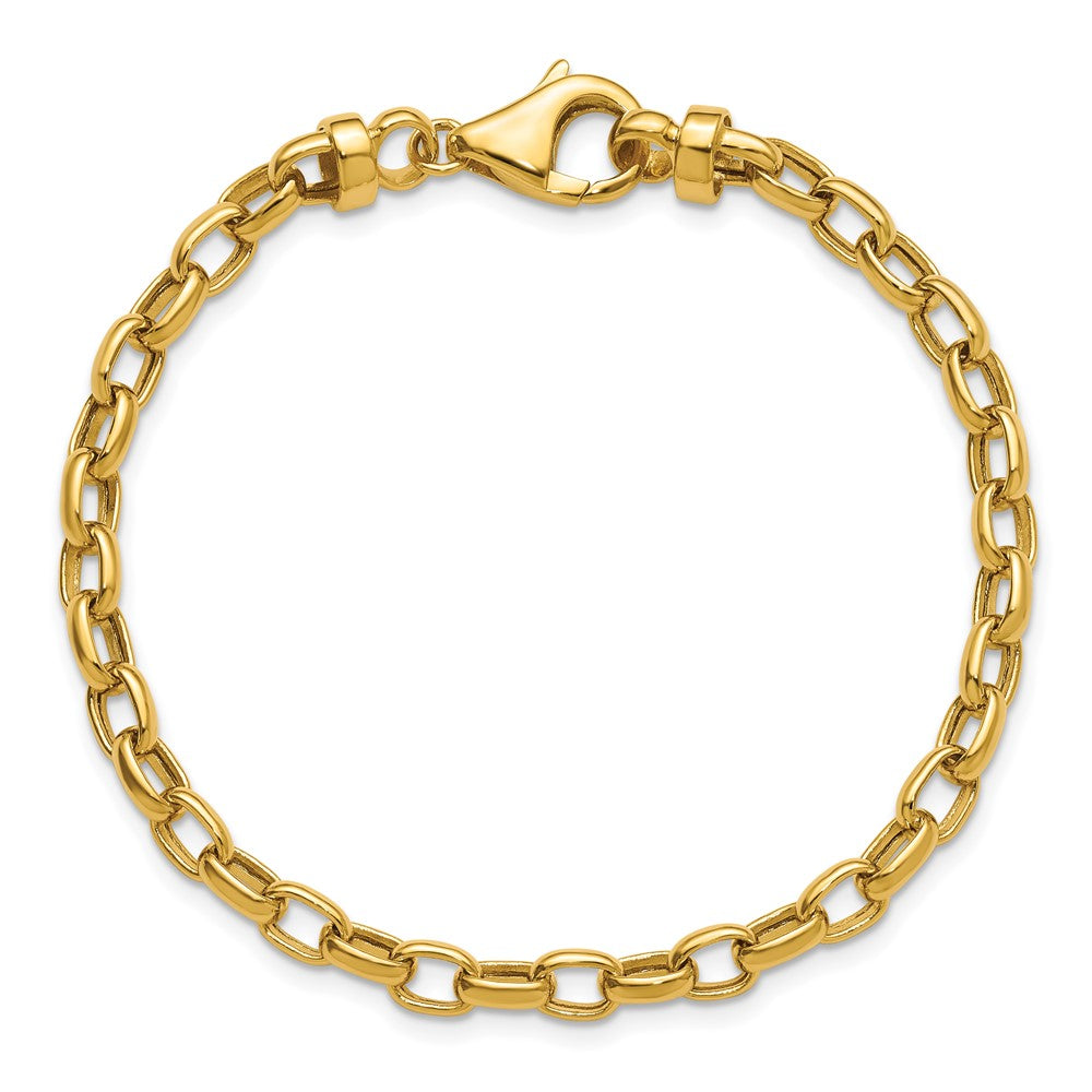 14k Polished 4.5mm Fancy Oval Link 7.5 inch Bracelet
