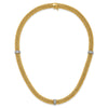 14k Two-Tone Polished Complete .05ct Diamond and Mesh 17 inch Necklace