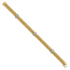 14k Two-Tone Polished Complete .05ct Diamond and Mesh 7.25 inch Bracelet