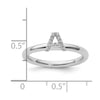 Stackable Diamond Initial Rings — 14k White Gold
