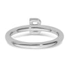 Stackable Diamond Initial Rings — 14k White Gold