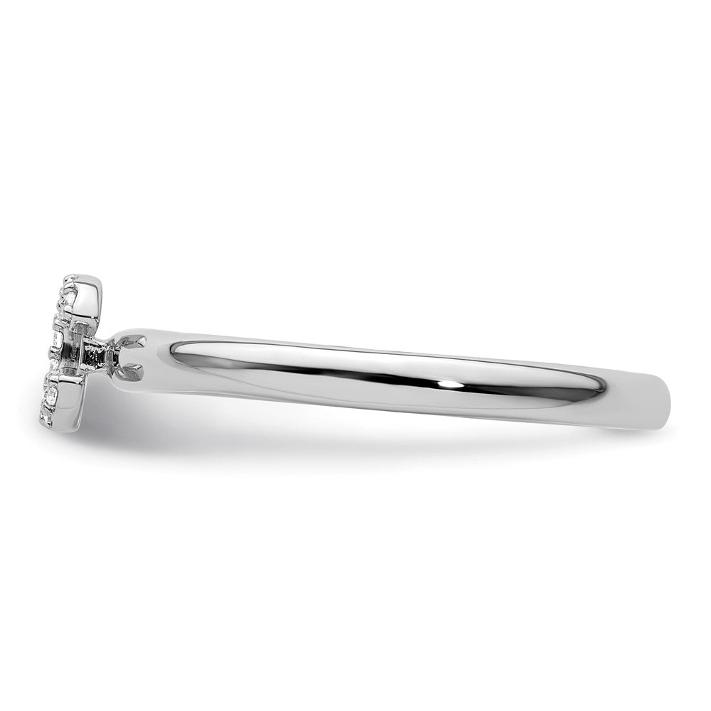 Stackable Diamond Initial Rings — 14k White Gold
