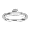 Stackable Diamond Initial Rings — 14k White Gold