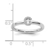 Stackable Diamond Initial Rings — 14k White Gold