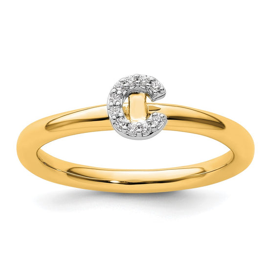 Stackable Diamond Initial Rings
