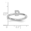 Stackable Diamond Initial Rings — 14k White Gold