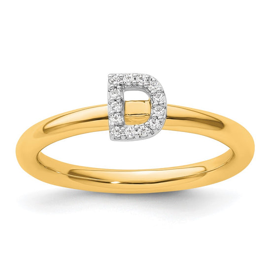 Stackable Diamond Initial Rings