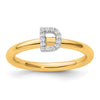 Stackable Diamond Initial Rings
