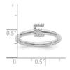 Stackable Diamond Initial Rings — 14k White Gold