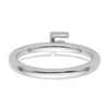 Stackable Diamond Initial Rings — 14k White Gold
