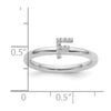 Stackable Diamond Initial Rings — 14k White Gold