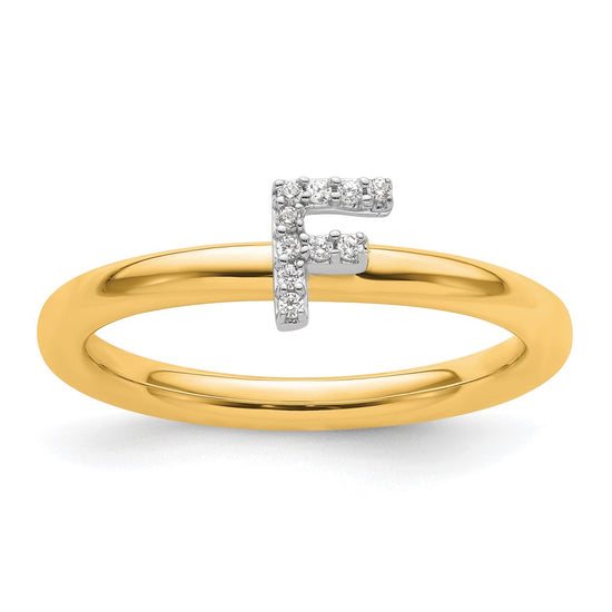 Stackable Diamond Initial Rings