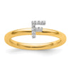Stackable Diamond Initial Rings