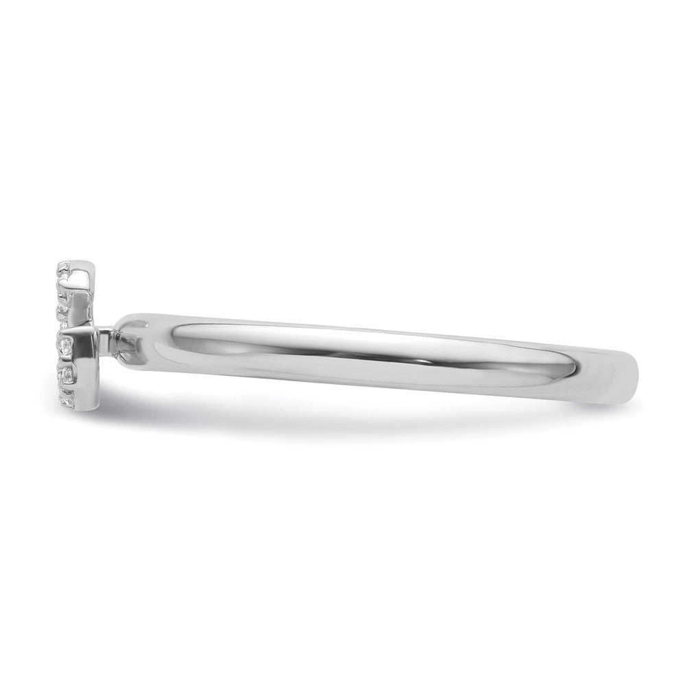 Stackable Diamond Initial Rings — 14k White Gold