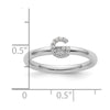 Stackable Diamond Initial Rings — 14k White Gold