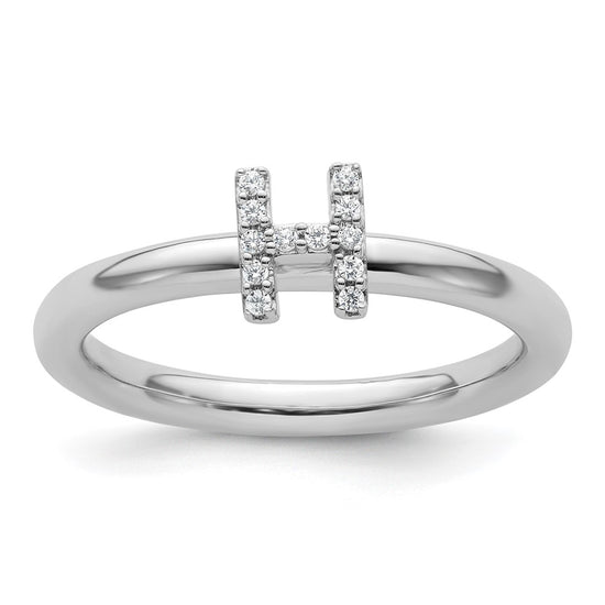 Stackable Diamond Initial Rings
