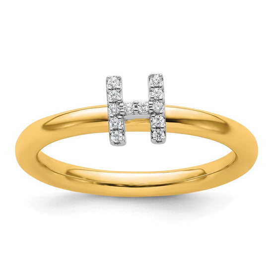 Stackable Diamond Initial Rings