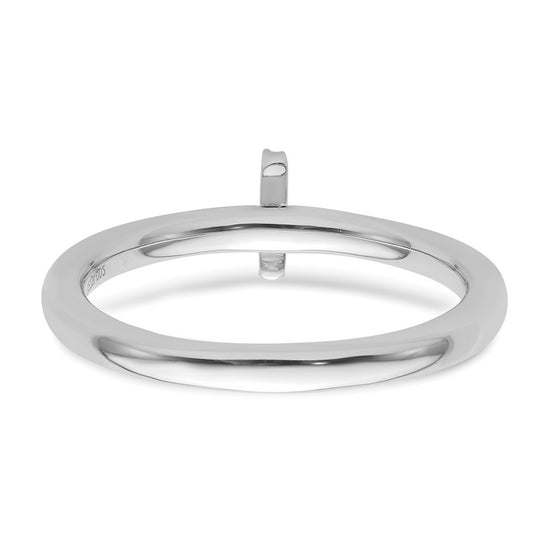 Stackable Diamond Initial Rings — 14k White Gold