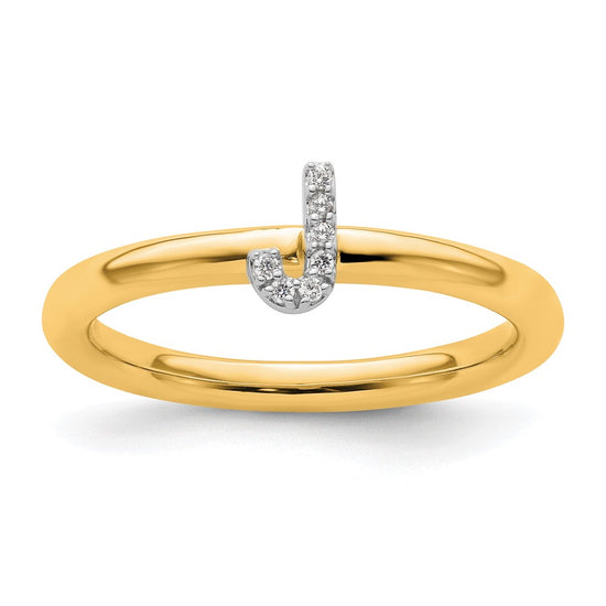 Stackable Diamond Initial Rings