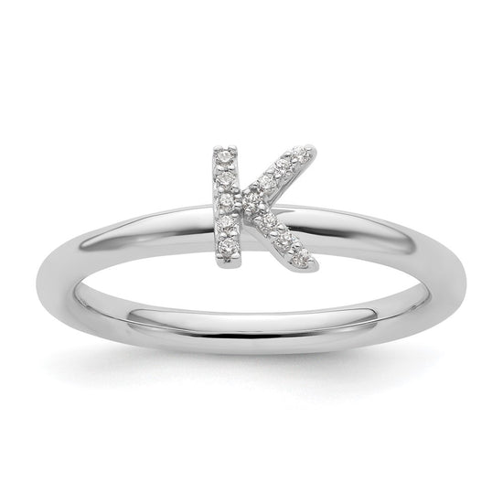 Stackable Diamond Initial Rings