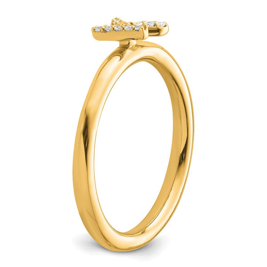 Stackable Diamond Initial Rings