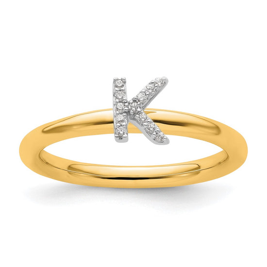 Stackable Diamond Initial Rings