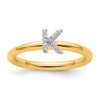 Stackable Diamond Initial Rings