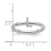 Stackable Diamond Initial Rings — 14k White Gold