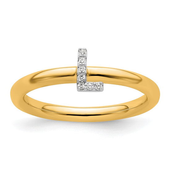 Stackable Diamond Initial Rings