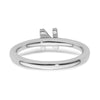 Stackable Diamond Initial Rings — 14k White Gold