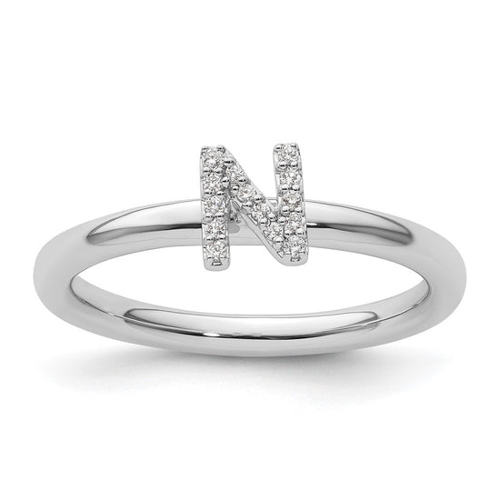 Stackable Diamond Initial Rings