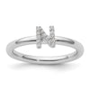 Stackable Diamond Initial Rings