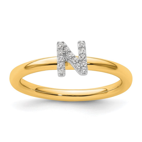 Stackable Diamond Initial Rings