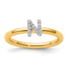 Stackable Diamond Initial Rings