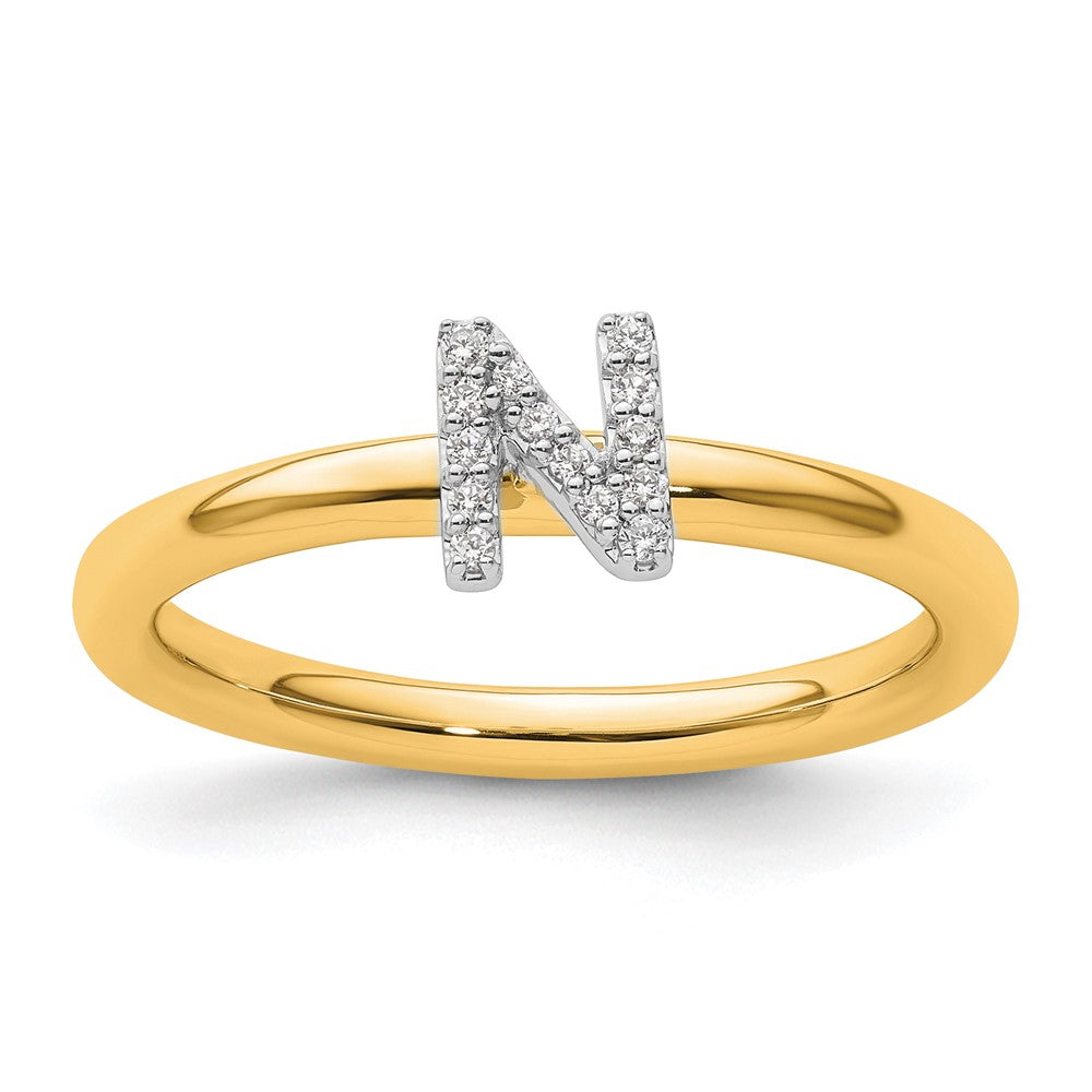 Stackable Diamond Initial Rings