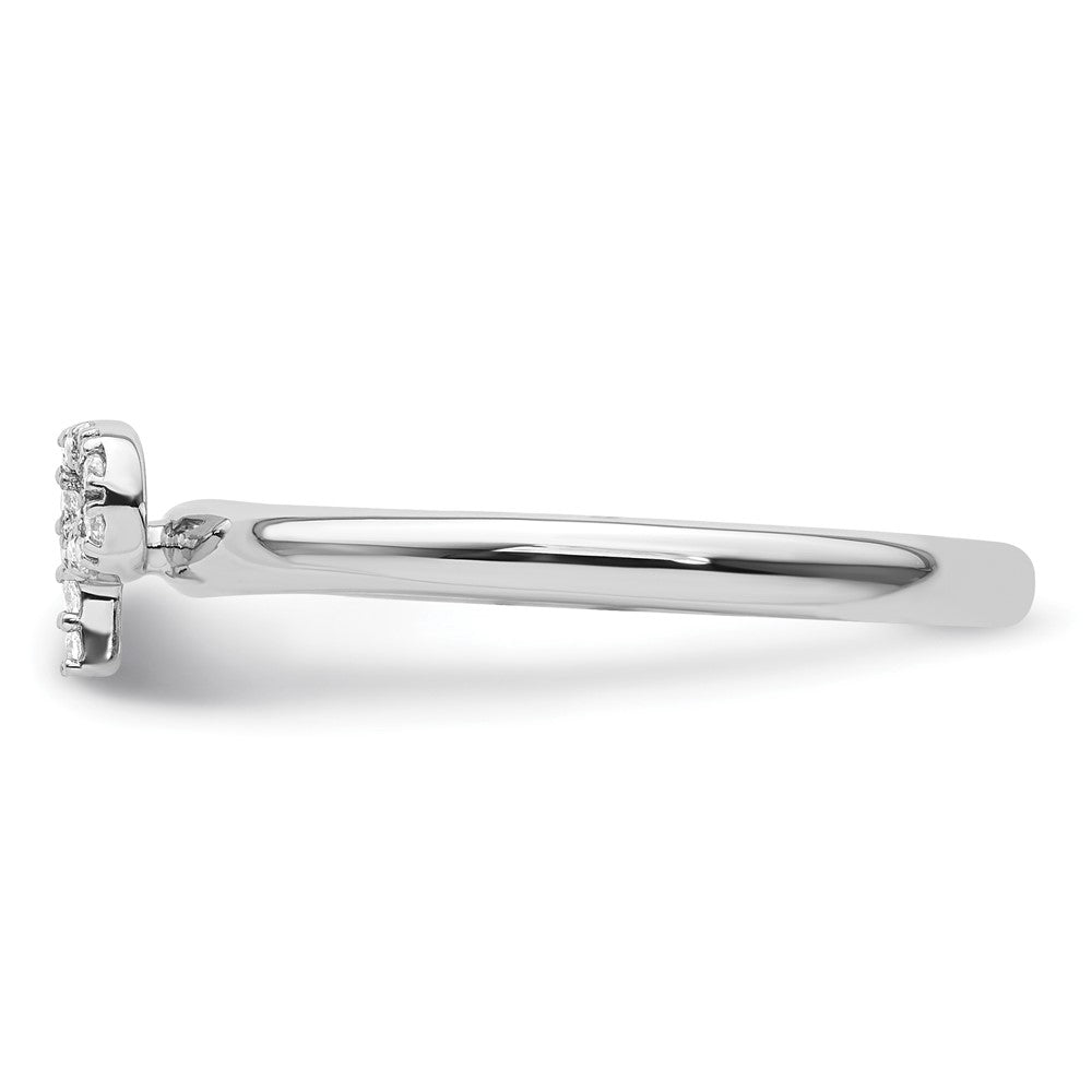 Stackable Diamond Initial Rings — 14k White Gold