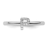 Stackable Diamond Initial Rings — 14k White Gold