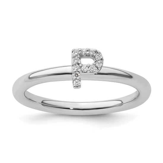 Stackable Diamond Initial Rings
