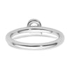 Stackable Diamond Initial Rings — 14k White Gold