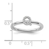Stackable Diamond Initial Rings — 14k White Gold